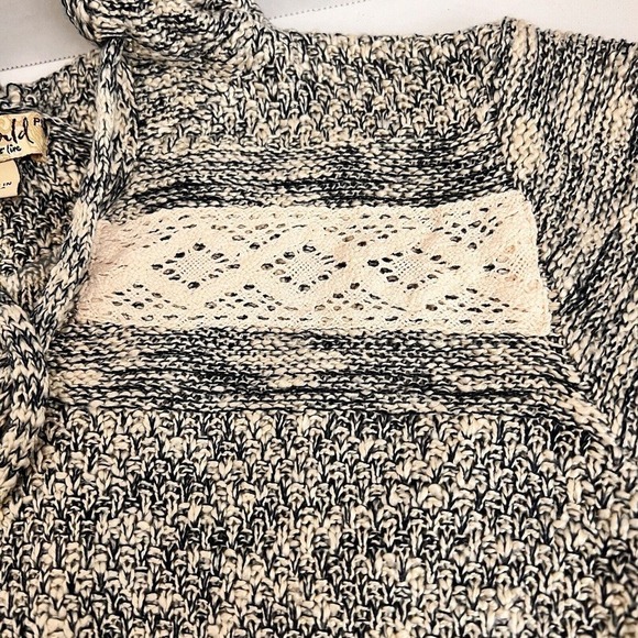 One World Pull Over Sweater Sz PL Kangaroo Pockets Hoodie Blue Long Sleeves - Picture 12 of 16